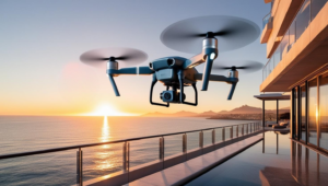 security services in cape town - high-tech security drone hovering over a property