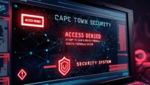 security services in cape town - hacker’s screen attempting to breach a digital firewall