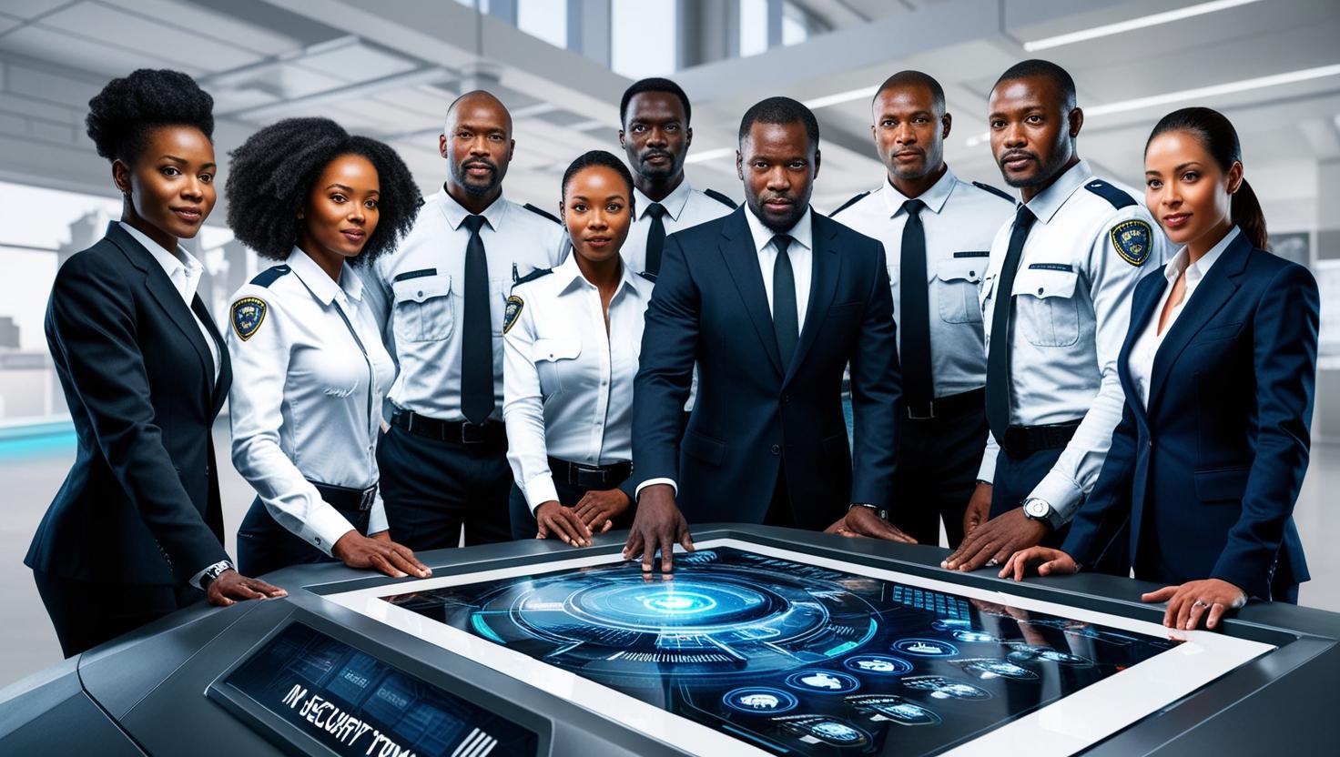 security services in cape town- security professionals reviewing a high-tech security dashboard