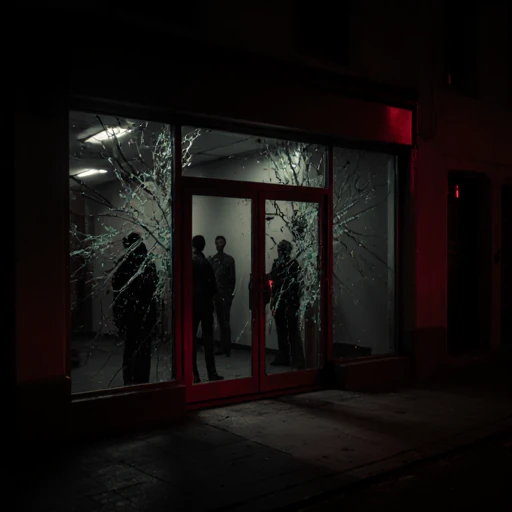 security guard company - shattered store front window