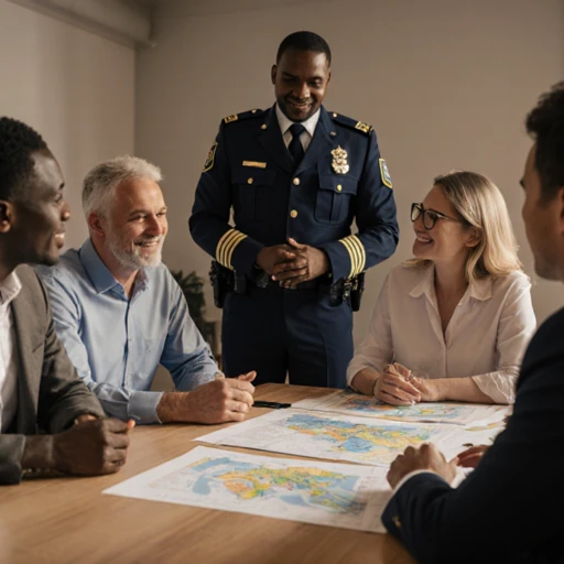 security guard company - business owners in discussions with security expert