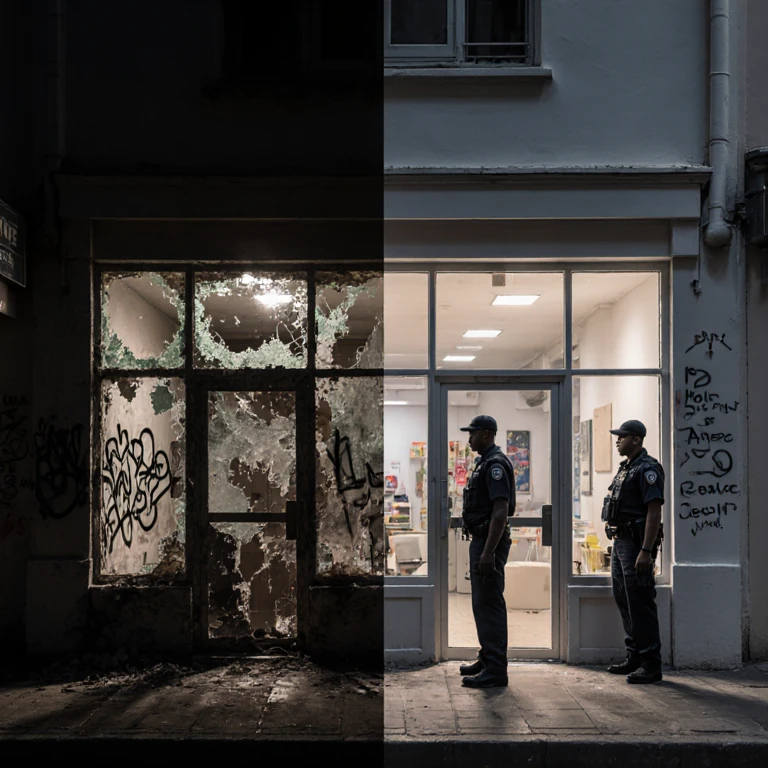 before & after security guard services protecting a business property